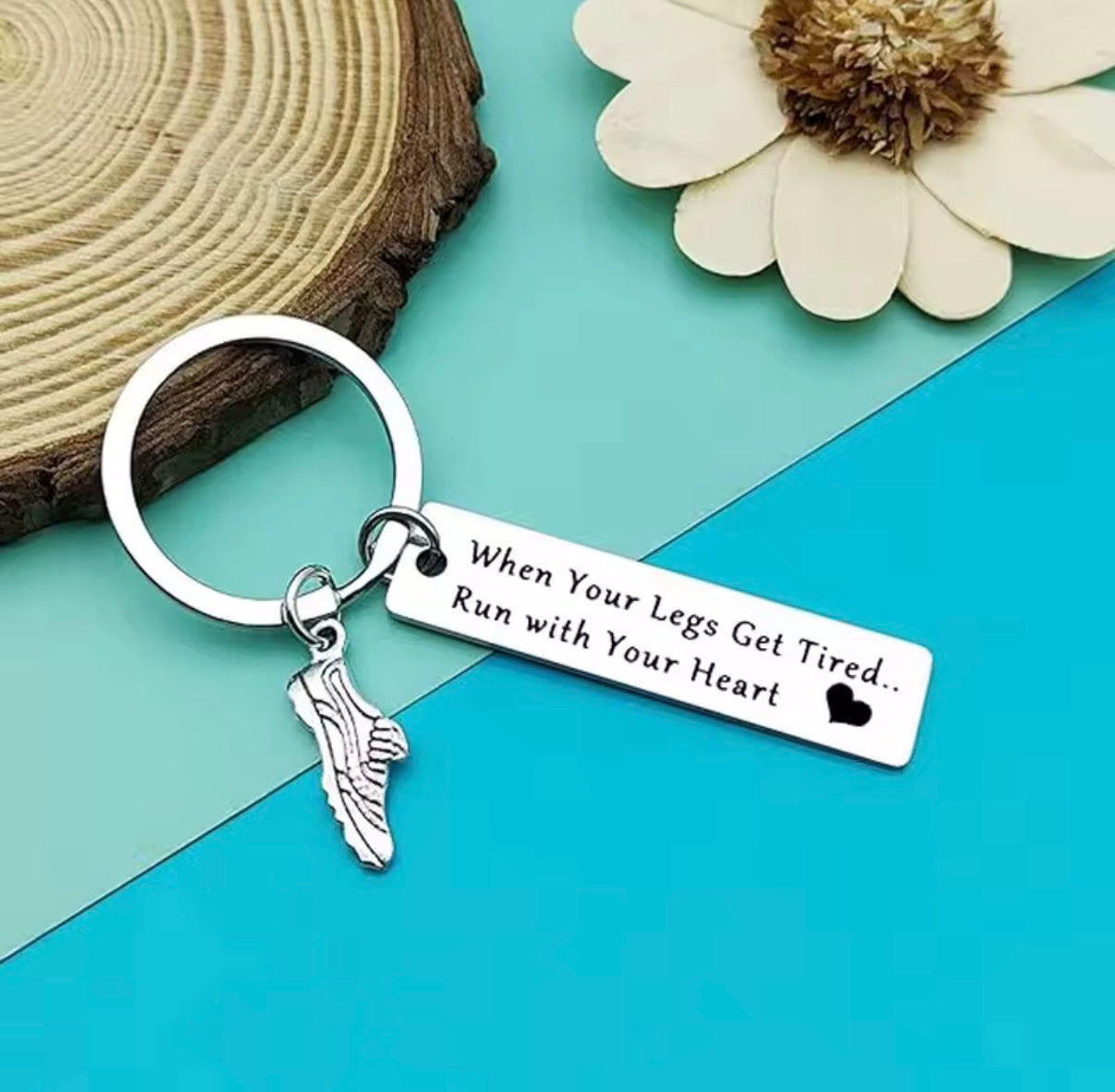 TrackLife Motivation Keychain “Run With Your Heart” Charm