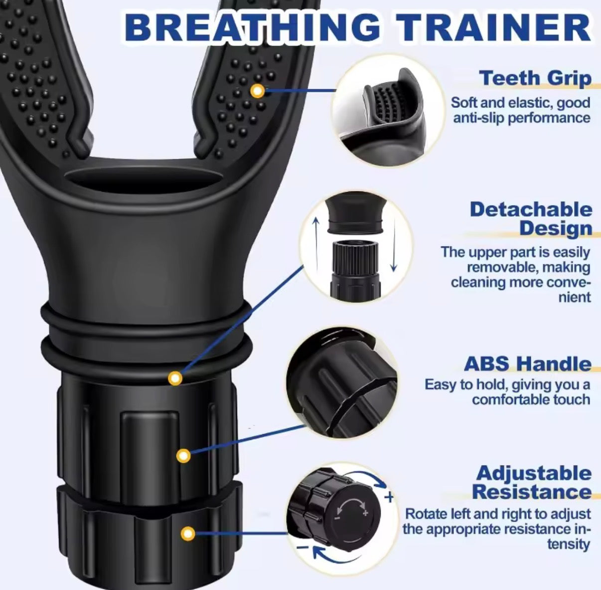 TrackLife Adjustable Breathing Trainer Lung Strength & Endurance Device