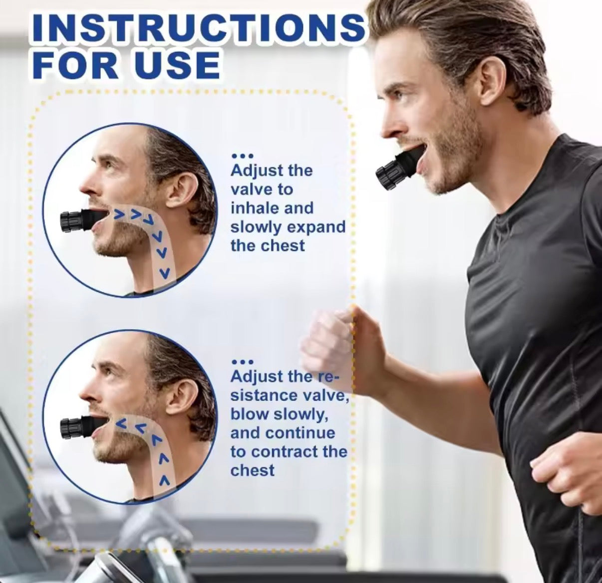 TrackLife Adjustable Breathing Trainer Lung Strength & Endurance Device