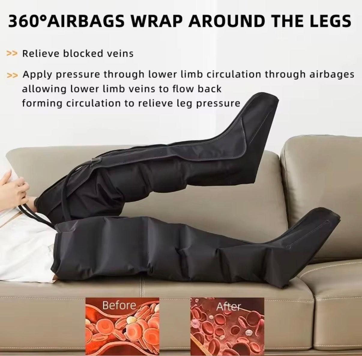 TrackLife Air Wave Leg Massager Full-Leg Compression Recovery System